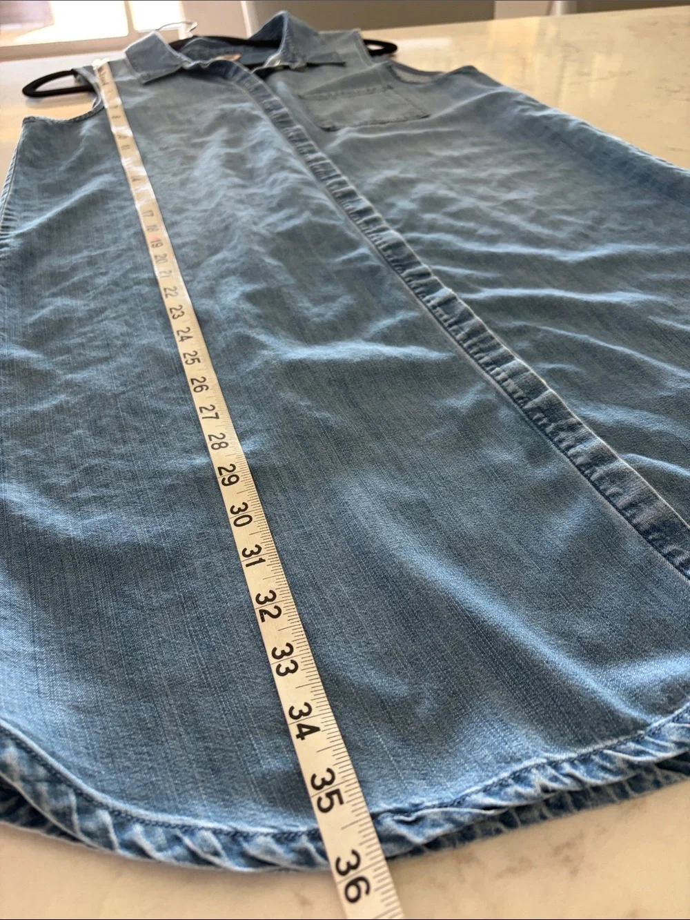 J. Crew Chambray Denim Sleeveless Button Up Shirt Dress size M